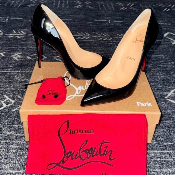 Christian Louboutin Pigalle Follies 100 Black Heels - Picture 3 of 8